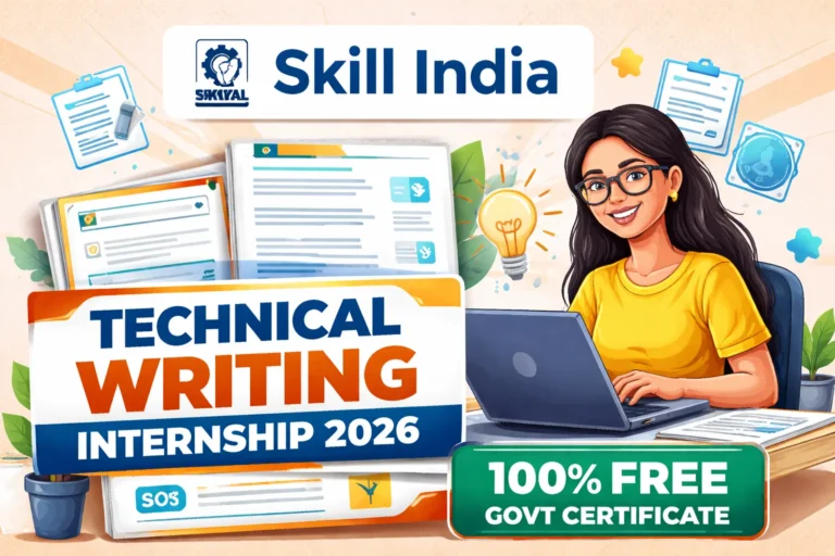 FREE Skill India Technical Writing Internship 2026 – Govt Certificate, Online Apply