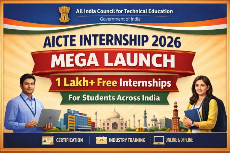 AICTE Internship 2026 Mega Drive – 1 Lakh+ Free Internships for Students Across India