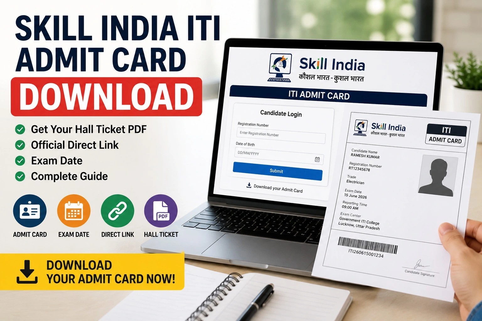 Skill India ITI Admit Card Download