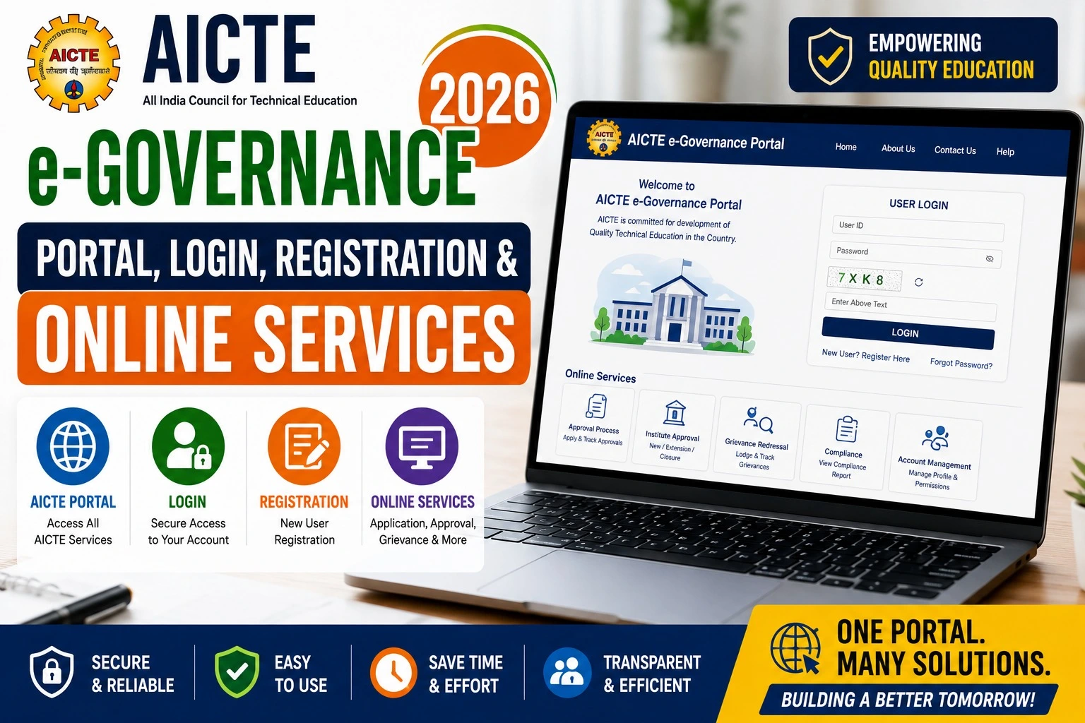 AICTE e-Governance 2026: Portal, Login, Registration & Online Services